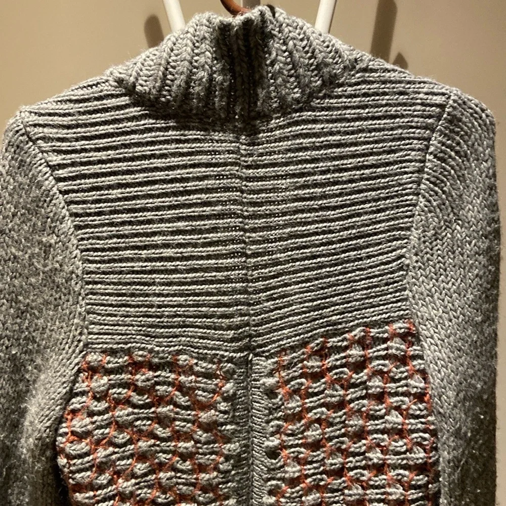 Anthropologie Moth gray longline open cardigan sweater size medium - Picture 4 of 11